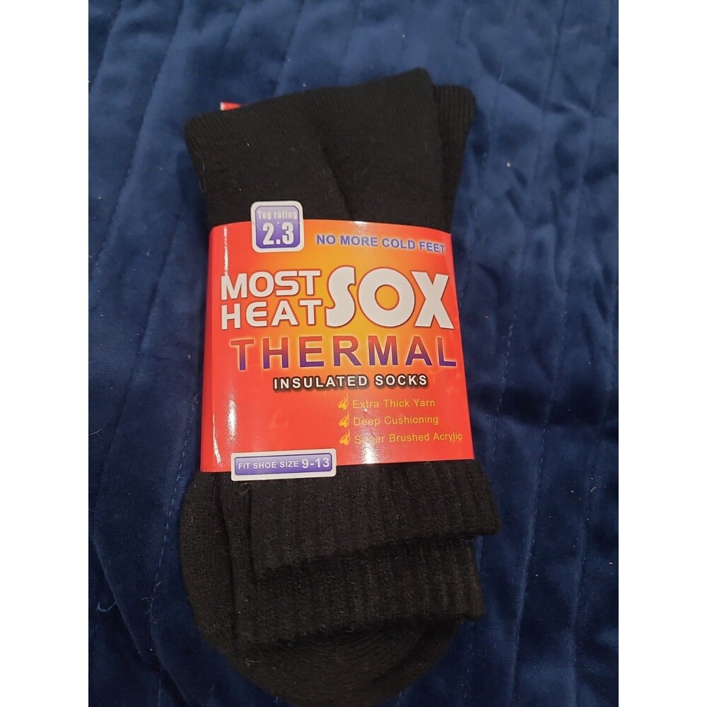 Most Heat Sox Thermal Insulated Socks Adult Unisex Fit Shoe Size 9 - 13 B27